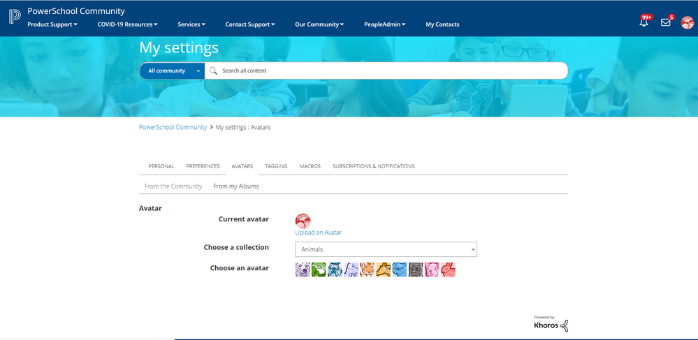 Update your avatar to personalize your experience