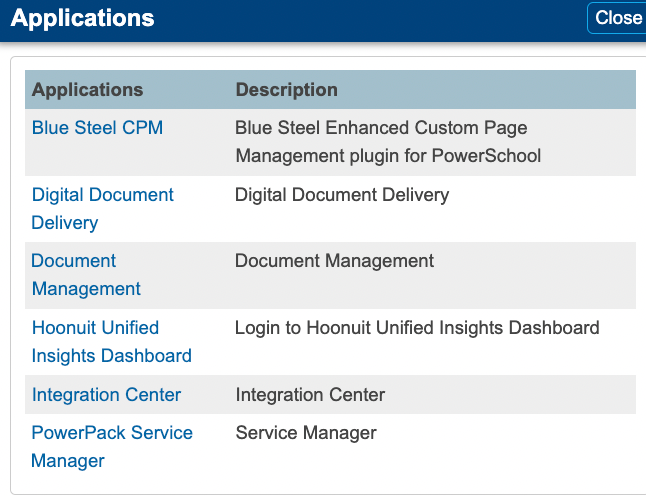 Access Integration Center through Applications