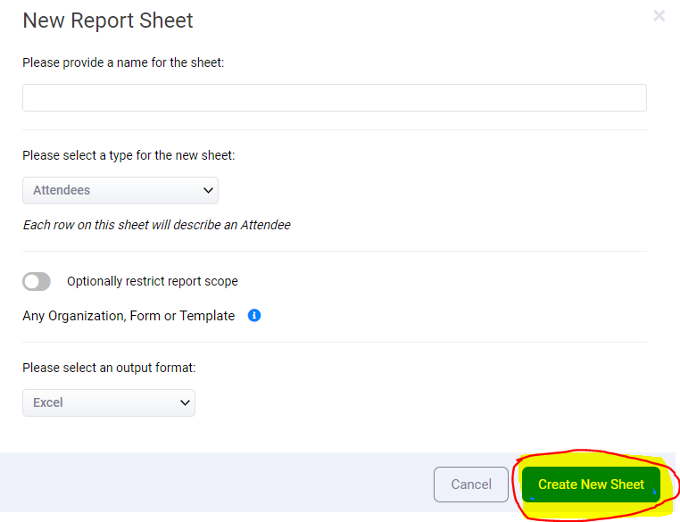 Click on Create New Sheet.png Click on Create New Sheet