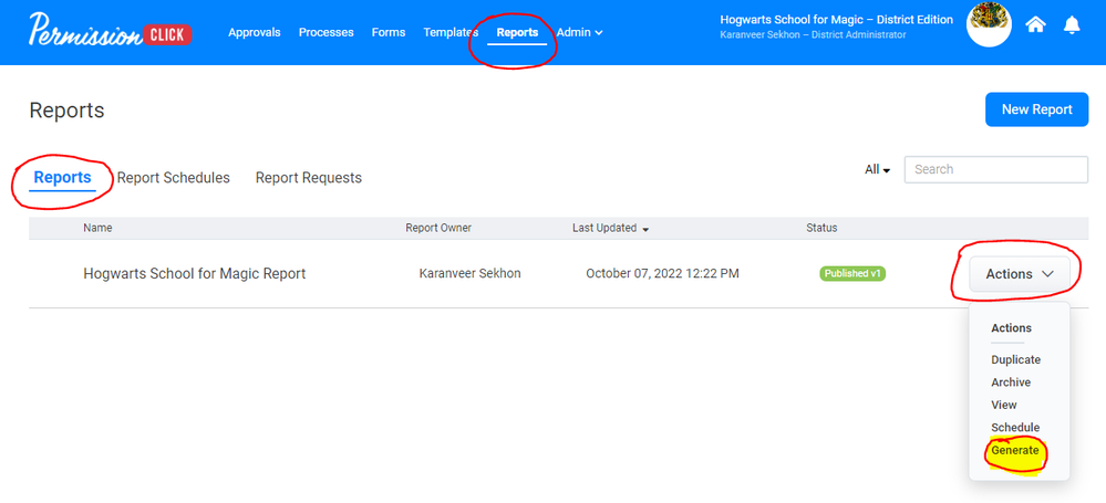 Generate report.png Generate report