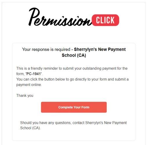 Cash/Cheque collection email reminder